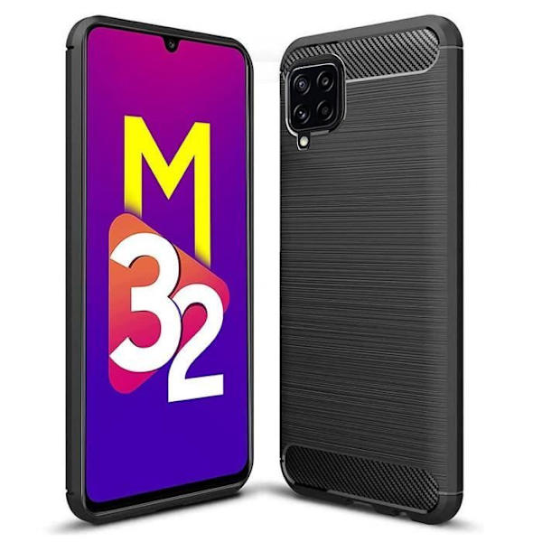 Skyddsfodral till Samsung M32 - PROSHOP - Steel Lines Mönster - Svart Svart