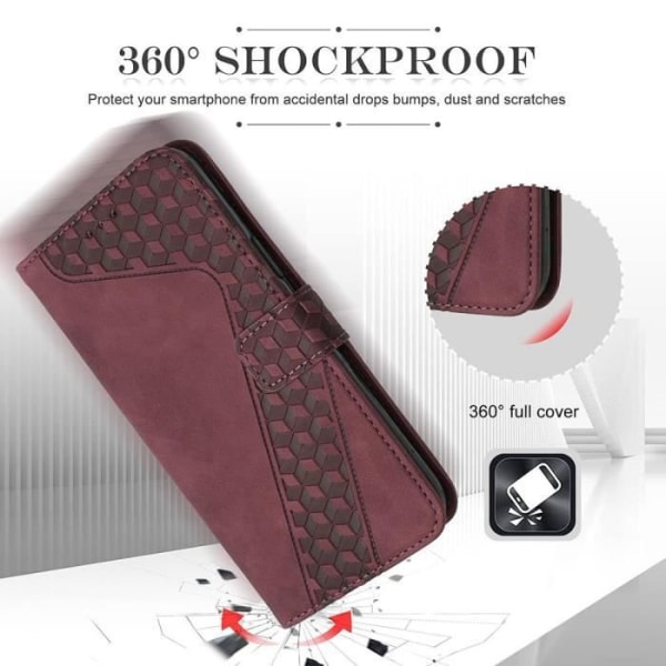 Skyddsfodral - BOOLING - Samsung Galaxy A05 - Röd - PU-läder - Pr präglad mönster Röd