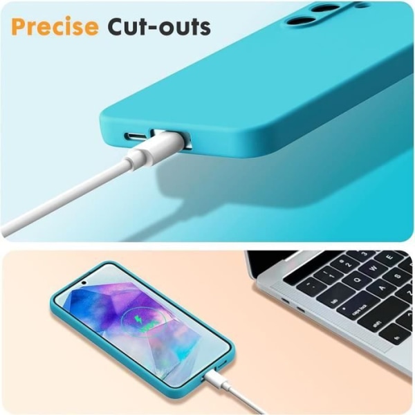 Coque - Samsung - Galaxy A35 5G - Silikonmatta - Ultra Slim - 2 Härdat glas Blå