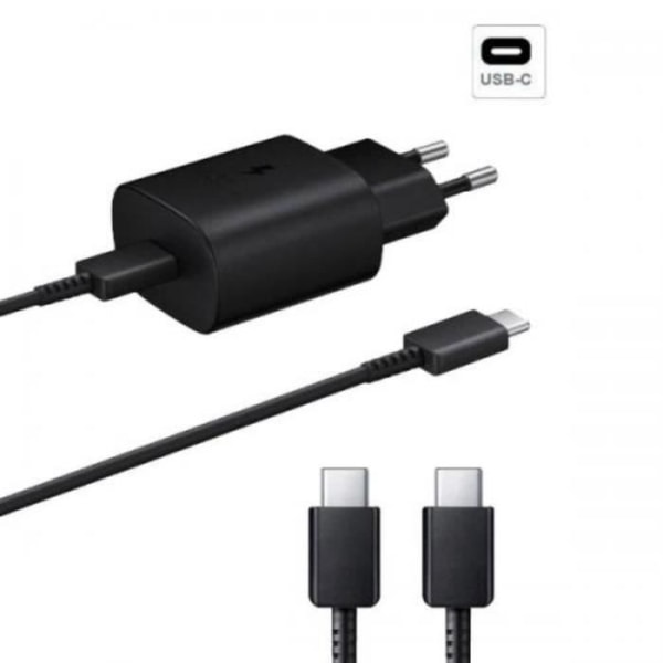 25W Ultrasnabb nätladdare med kabel för Samsung SM-G985F Galaxy S20 S20+ S10 S10E S10 PLUS S9 PLUS A71 A51 A40 TYP C - C