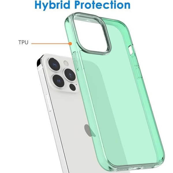 Coque - BOOLING - för iPhone 14 Pro Max - Flexibel - Ljusgrön - 2 Härdat glas Ljusgrön