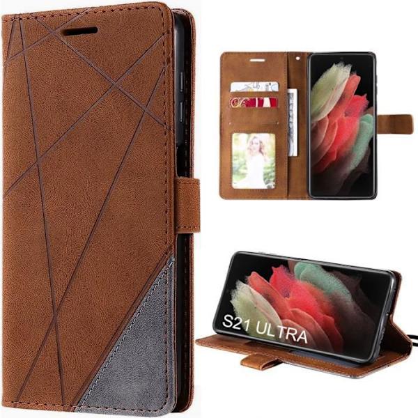 Fodral till Samsung Galaxy S21 Ultra Brown 360 Skydd Anti-Scratch Mjuk