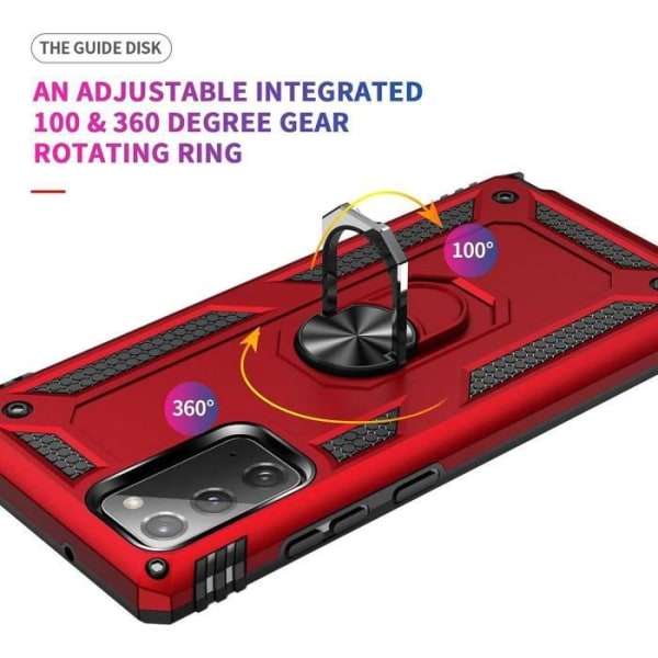 Fodral för Samsung Note 20 (6,7") Röd Anti-Scratch Ring Baksida Stötsäker Hård Tjock Styv Röd