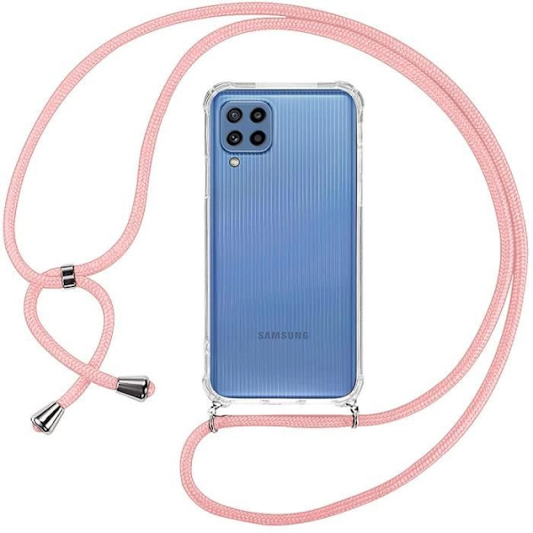 Coque - Samsung - M32/A22 4G - Transparent - Mjuk - Rosa Snöre Transparent-rosa