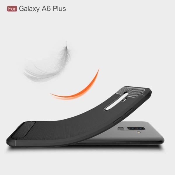 Galaxy A6 Plus 2018 Fodral Kolfiberfjädrande TPU-skyddsfodral för Samsung A6 Plus - Galaxy A6+ 2018 - Röd