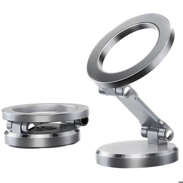 Magnetisk Telefonstöd - BOOLING - Fällbart Rotativt - Silver - Kompatibel med iPhone 12+ Silver