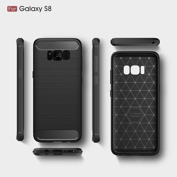 Coque - Samsung - Galaxy S8 - Stöttålig - Mjuk - Kolfiber - Svart Svart