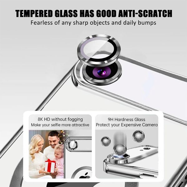 Skyddsskal - BOOLING - iPhone Air - Silver - 2 Härdat Glas - Stötsäker Silver