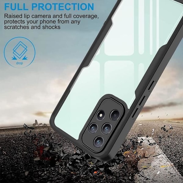 Fodral för Samsung S22 (6,1") Svart 360 graders skydd Solid Förstärkt kant Styv Tjock
