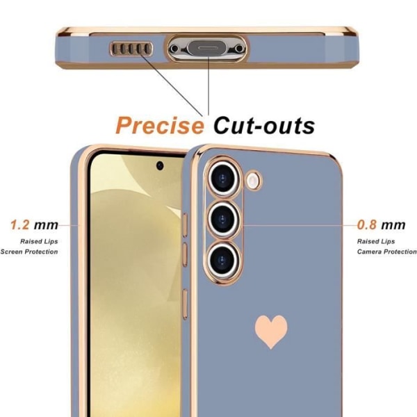 Coque - Samsung - Galaxy A23 4G-5G - Blå - Silikon TPU - Mönster Guldhjärta Blå