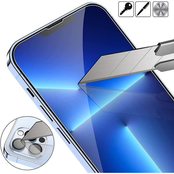 Set med 2 härdat glas och bakre kameraskydd för iPhone 13 Pro (6,1 tum) - PROSHOP Transparent