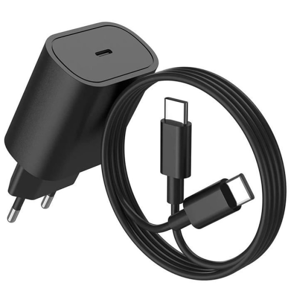 25W svart USB-C-laddarpaket + USB-C-kabel för Samsung Galaxy S23 Ultra S23+ S22+ S22 Ultra