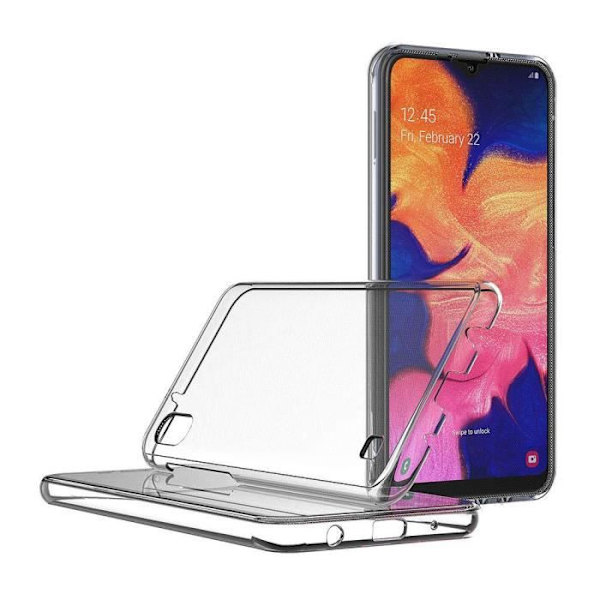 360° silikonfodral - VCOMP - Samsung Galaxy A10 6,2" SM-A105F - Genomskinlig - Fullständigt skydd - Mjuk TRANSPARENT