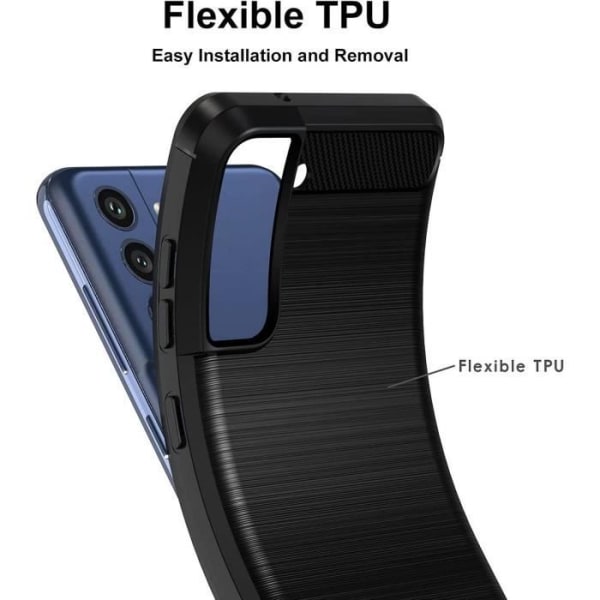 Fodral för Samsung S21 FE (6,4") Svart styv solid Elegant anti-chock tjock stållinjeeffekt