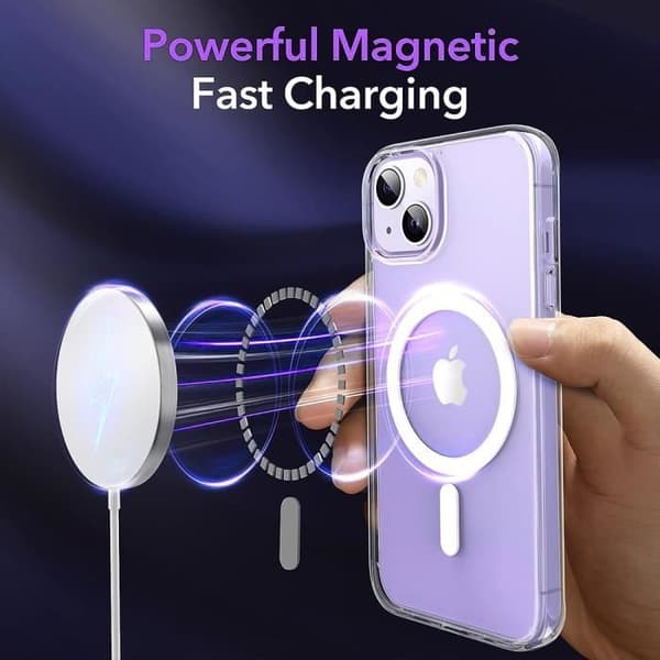 Coque - BOOLING - för iPhone 15 Plus - Magnetiskt Ring - 2 Härdade Glas - 2 Kameraskydd Transparent