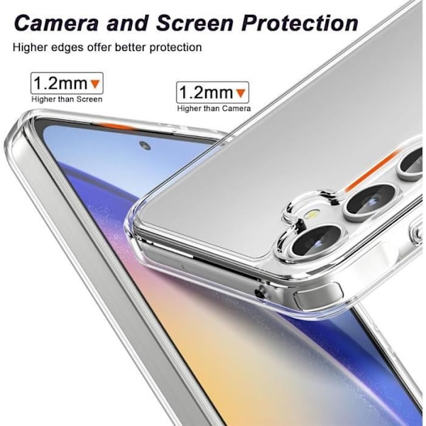 Skyddsfodral - BOOLING - Samsung Galaxy A35 5G - Mjuk silikon - Transparent - 2 härdade glas Transparent
