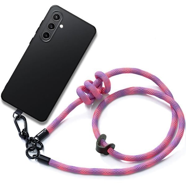 Skyddande skal - BOOLING - Samsung Galaxy S23 FE - Stötabsorberande silikon - Avtagbart band - Rosa Svart
