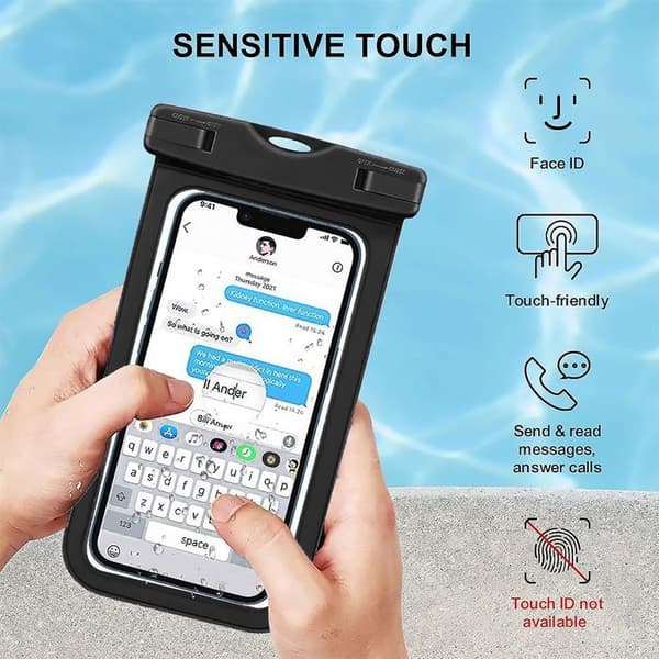 2x Vattentät Fodral för Redmi Note 15/Note 15 Pro/Note 14 Pro Plus/Note 13/Note 12/Note 11/11S/10 - Svart Svart