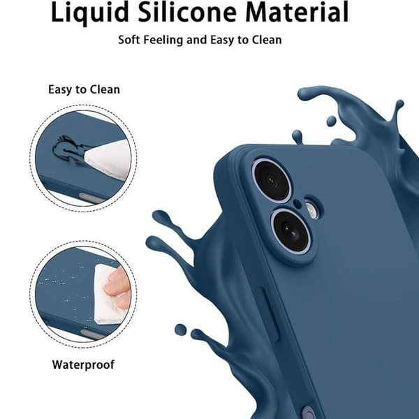 Skyddsskal - BOOLING - för iPhone 17 Pro Max - Slim Silicone Blå Marin - 2 Härdat Glas marinblå