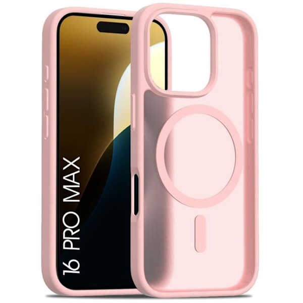 Skyddshell - iPhone - 16 Pro Max - Stöttålig - Genomskinlig - Rosa Rosa