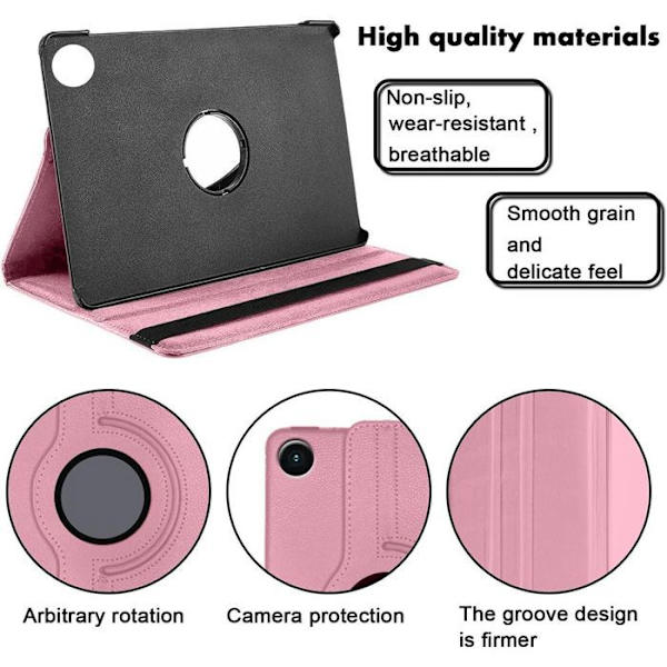 Coque - BOOLING - för Samsung Galaxy Tab A9 Plus / A11 Plus - Skyddande Rotering 360° - Rosa Rosa