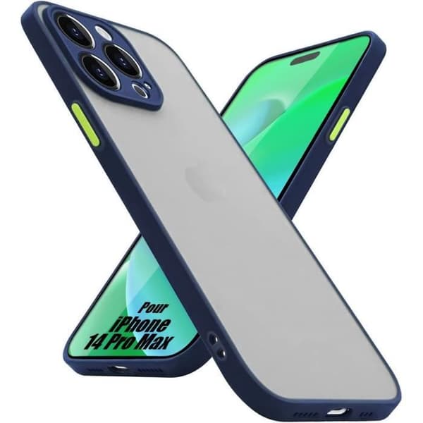 Coque - BOOLING - för iPhone 14 Pro Max - Matt - Hållbar - Stötsäker marinblå