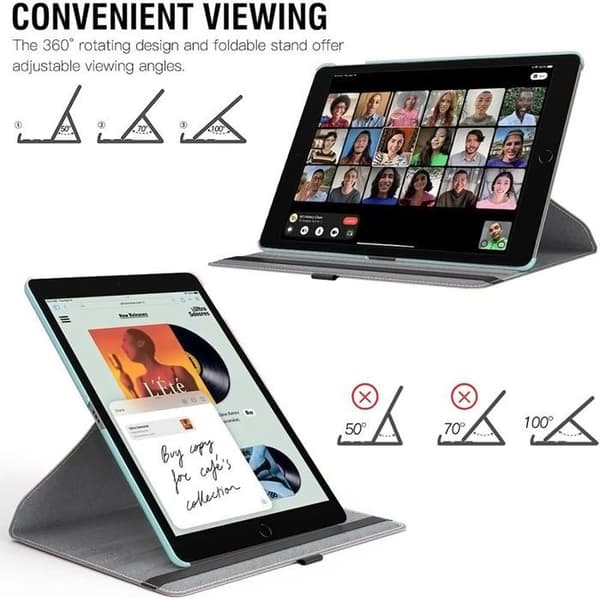 Coque + Härdat Glas - BOOLING - för iPad 10,2" - Stötsäker - Rotationsstöd - Blå Blå
