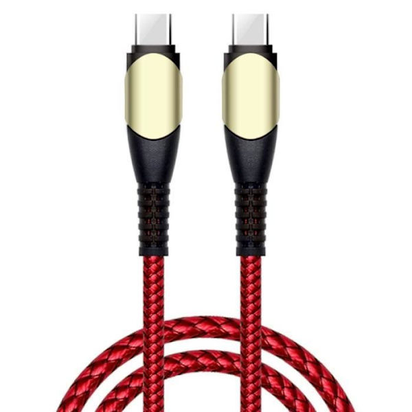USB-C till USB-C Snabbkabel 60W för Xiaomi Redmi 14C 13C, Redmi Note 13 4G-5G, Note 13 Note 14 Pro 4G-5G - Nylon 1M Röd Röd