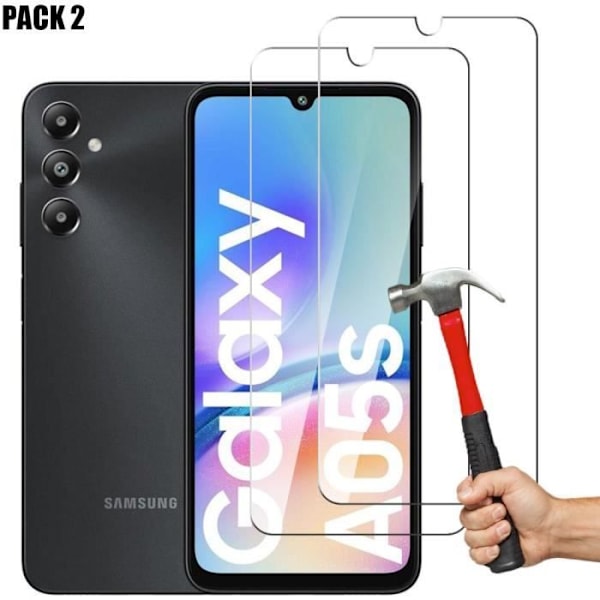 Härdat glas för Samsung Galaxy A05s - A05 - Reptåligt - 2-pack Transparent
