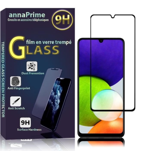 VCOMP® för Samsung Galaxy A22 4G 6,4": 1 helfärgsskärm härdat glas skärmskyddsfilm - SVART