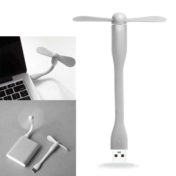 USB-fläkt - YIOU - Mini flexible fläkt - Tyst 22 dB - Silikonblad - Vit Vit