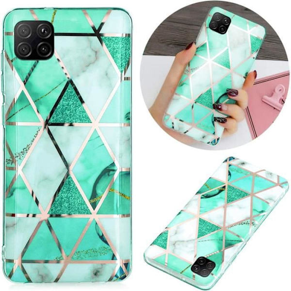 Fodral till Samsung Galaxy A22 5G Turkos marmormönsterskydd Lättviktsmjukt Turkos