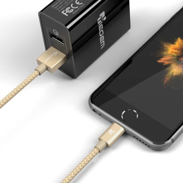 iPhone-kabel (2M), iPhone-laddare med flätad nylon USB-kabel Telefonladdare för iPhone X XR XS Max / 8 7 6 Plus 5 se / iPad iPod
