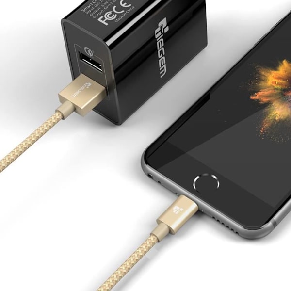 Kabel iPhone (2M), iPhone-laddare med nylonflätad USB-kabel för iPhone X XR XS Max / 8 7 6 Plus 5 se / iPad iPod