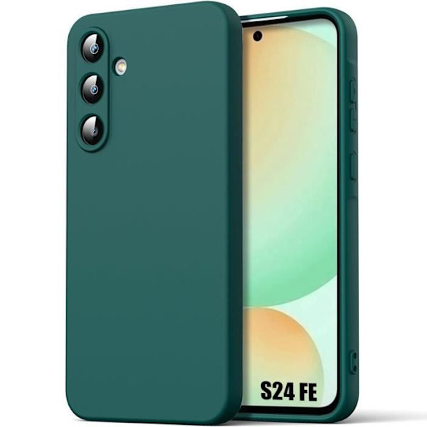 Fodral till Samsung Galaxy S24 FE (ej för S24), Skyddande mjuk silikon slim anti-skrapa midnattsgrön