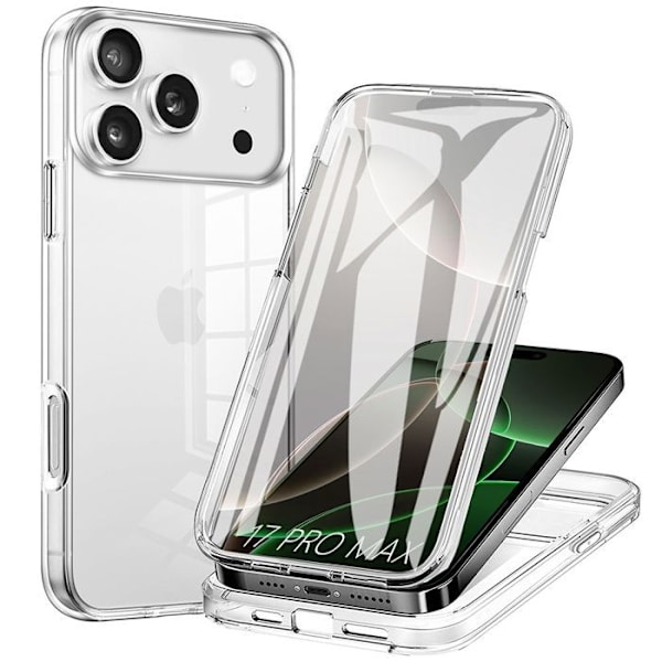 Coque för iPhone 17 Pro - BOOLING - Transparent Heltäckande Chockresistent Repfria PC+TPU Transparent