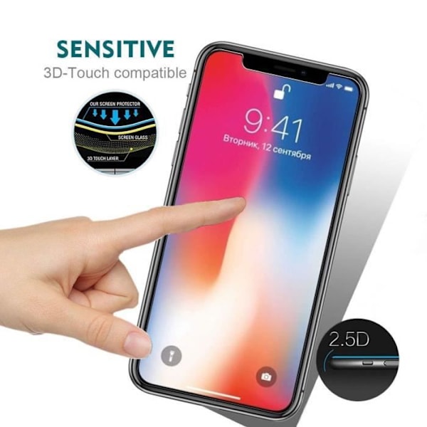 iPhone XR härdat glas, 2,5D skärmskydd, 9H hårdhet HD-glasskärmskydd för Apple iPhone XR 6,1" Klar Transparent