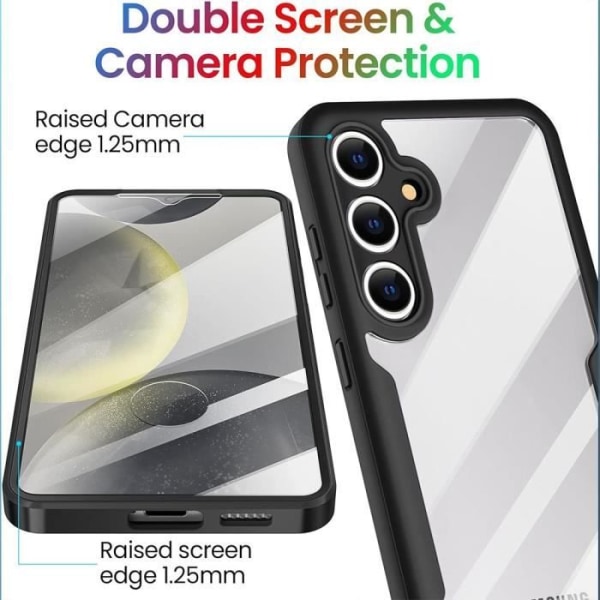 Helt fodral för Samsung Galaxy S24 Plus (Galaxy S24+) - 360° stötsäkert skydd - Svart