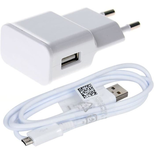 Samsung Galaxy S6 snabbladdare 1,2 m kabel för mikro-USB-smarttelefoner, 5V, 2A, vit