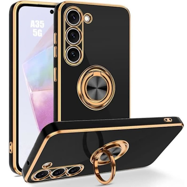Skyddsskal - BOOLING - Samsung Galaxy A35 5G - Mjukt silikon - 360° stöd - Svart Svart