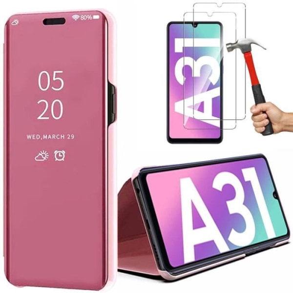 Beskyttelsesetui til Samsung Galaxy A31 - PROSHOP - Sæt med 2 hærdede briller - Pink Rosa