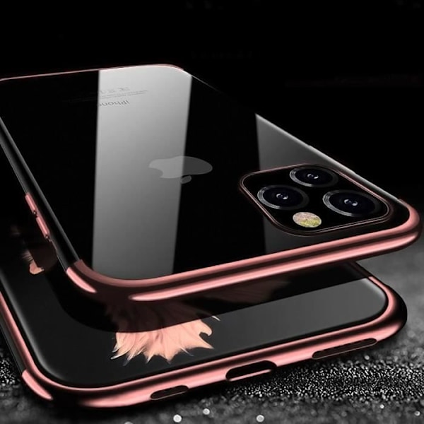 Etui til iPhone 12 (6,1") + 2 hærdede briller Stødsikker høj modstand, blød pink Rosa