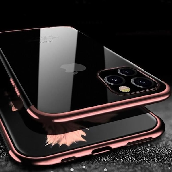 Fodral för iPhone 12 (6,1") + 2 mjuka, stötsäkra, härdade glasögon med hög motståndskraft Rosa Rosa