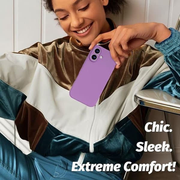 Telefonfodral - BOOLING - iPhone 17 Pro - Slim Flytande Silikon - Lila - Represistent Lila