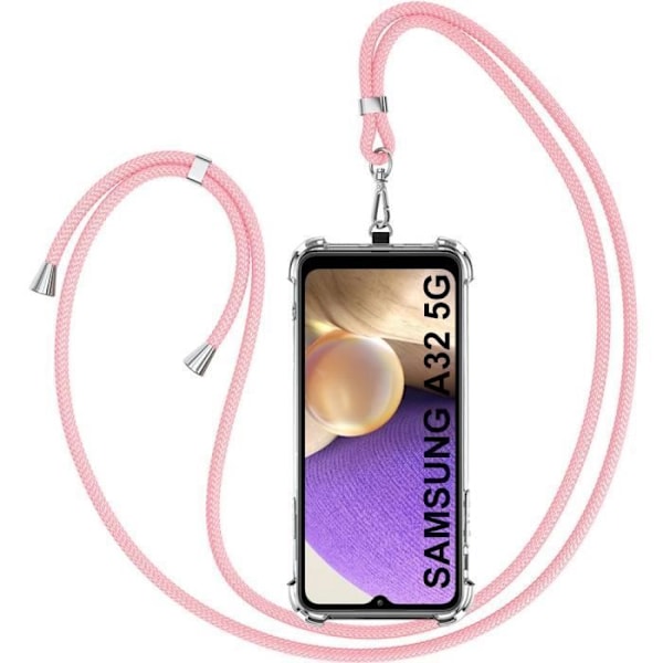 Skyddsfodral till Samsung Galaxy A32 5G - PROSHOP - Tunt - Stötsäkert - TPU - Transparent-Rosa Transparent-rosa