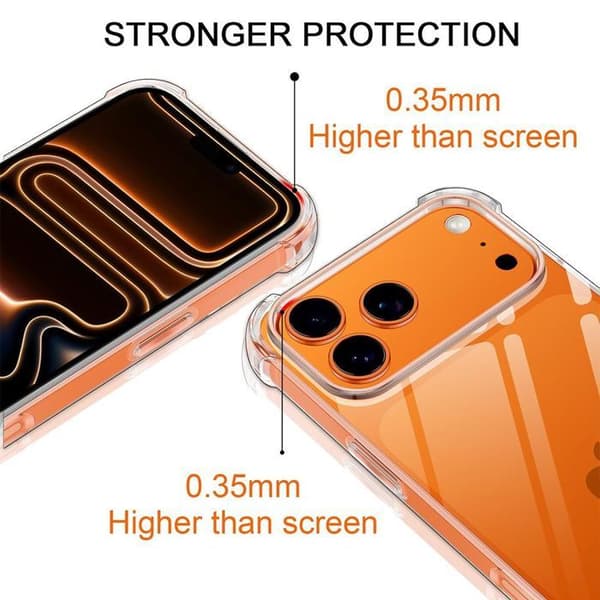 Skyddsskal - BOOLING - för iPhone 17 Pro Max - Mjuk silikon med robust blå rem. Blå, klar