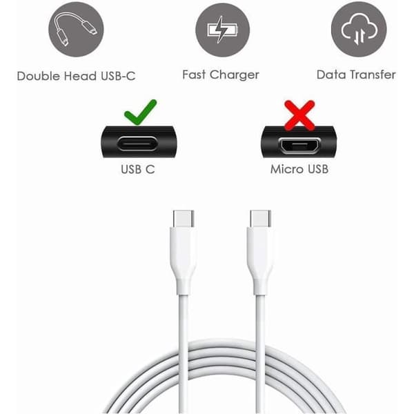 USB-C-kabel 1M BOOLING för Xiaomi Redmi 14C 13C Redmi Note 13 4G-5G Note 13 Pro Plus 5G - Vit Vit