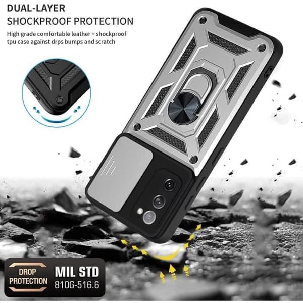 Skyddsskal - PROSHOP - för Samsung A02S - Silver - Stötabsorberande - Hård Silver