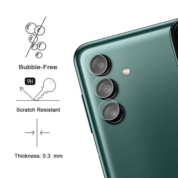 Svart TPU-fodral för Samsung Galaxy A04s + 2 härdade glasögon + 2 bakre linsskydd Svart, klar