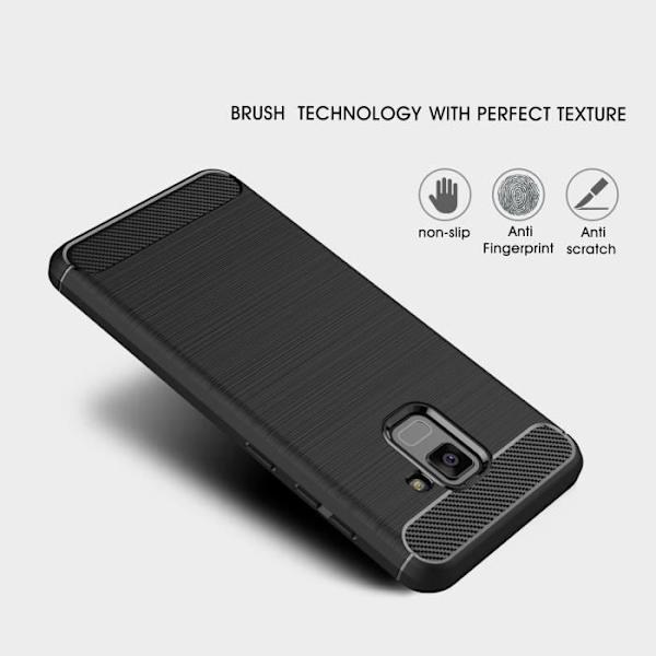 Samsung Galaxy A7 2018 Fodral Kolfiberfjädrande TPU-skyddsfodral för Samsung Galaxy A7 2018 - Svart